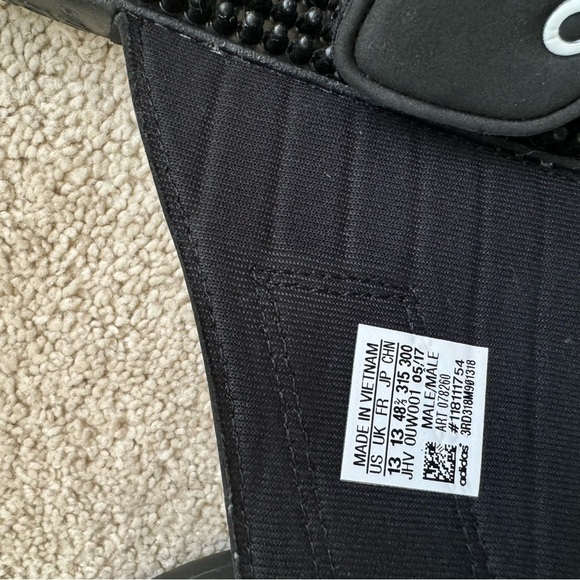COPY - Adidas Black and White Slide Sandals - Picture 3 of 6